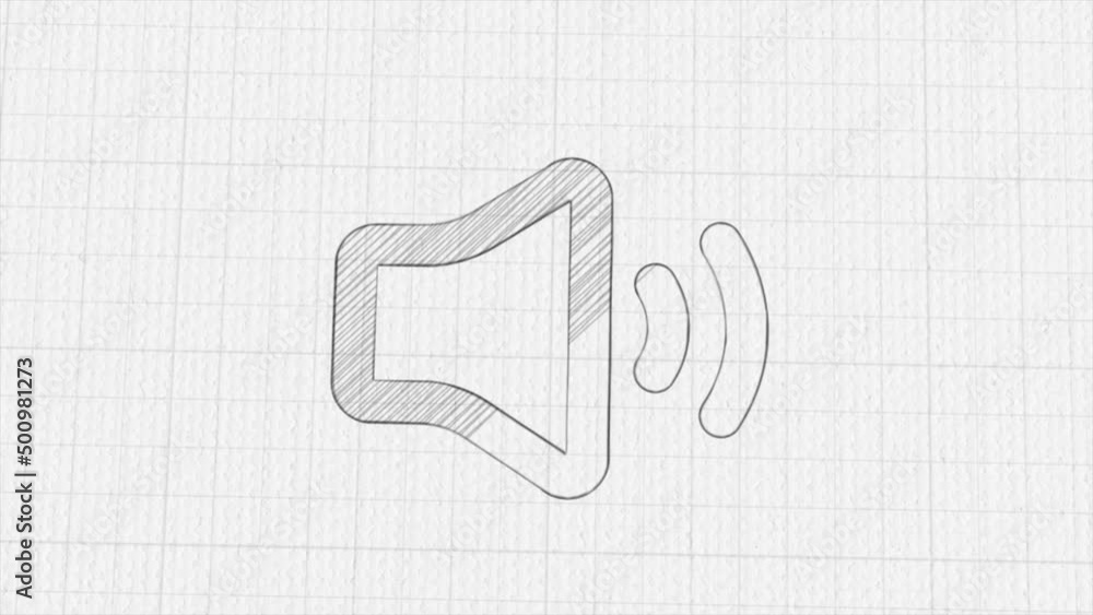 Speaker volume icon with color drawing effect. Doodle animation. 4K Speaker volume icon with color drawing effect. Doodle animation. 4K