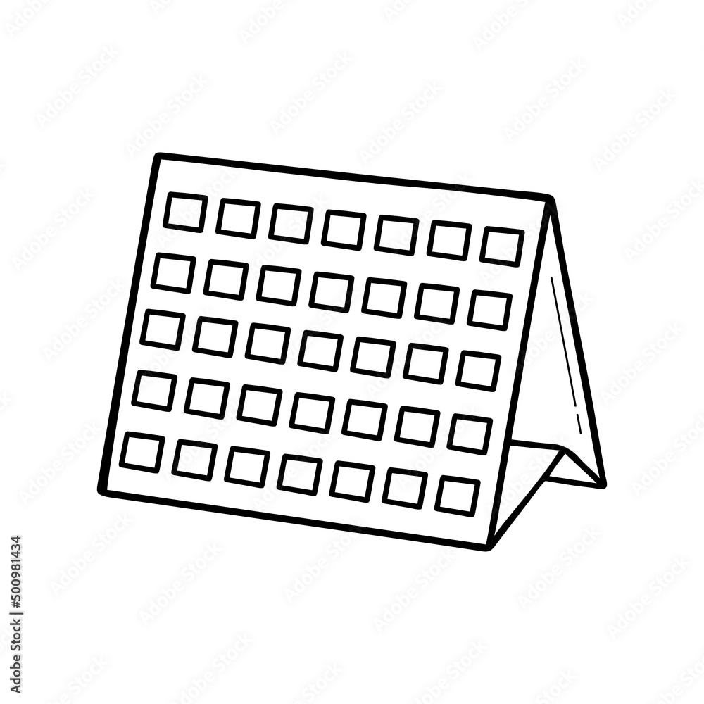 Hand drawn Calendar for planning in doodle sketch style. Vector illustration isolated on white background. Hand drawn Calendar for planning in doodle sketch style. Vector illustration isolated on white background.