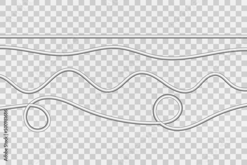 Power industrial cables .Vector illustration. Electric wires on a transparent background.