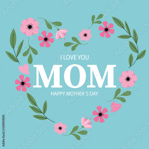 Mother's day floral card.	
