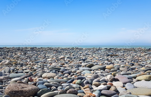 Beautiful pebble beach landscape