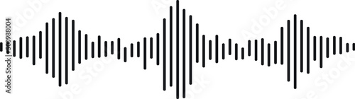 Audio technology, music sound waves vector icon illustration. Sound waves vector illustration