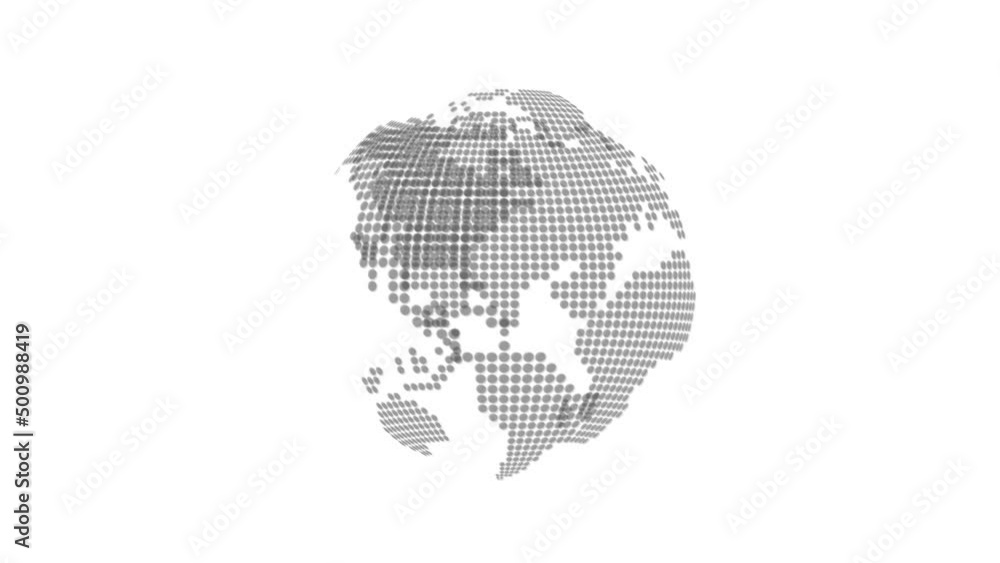 Digital earth globe rotation animation. Spinning planet isolated on white background Digital earth globe rotation animation. Spinning planet isolated on white background