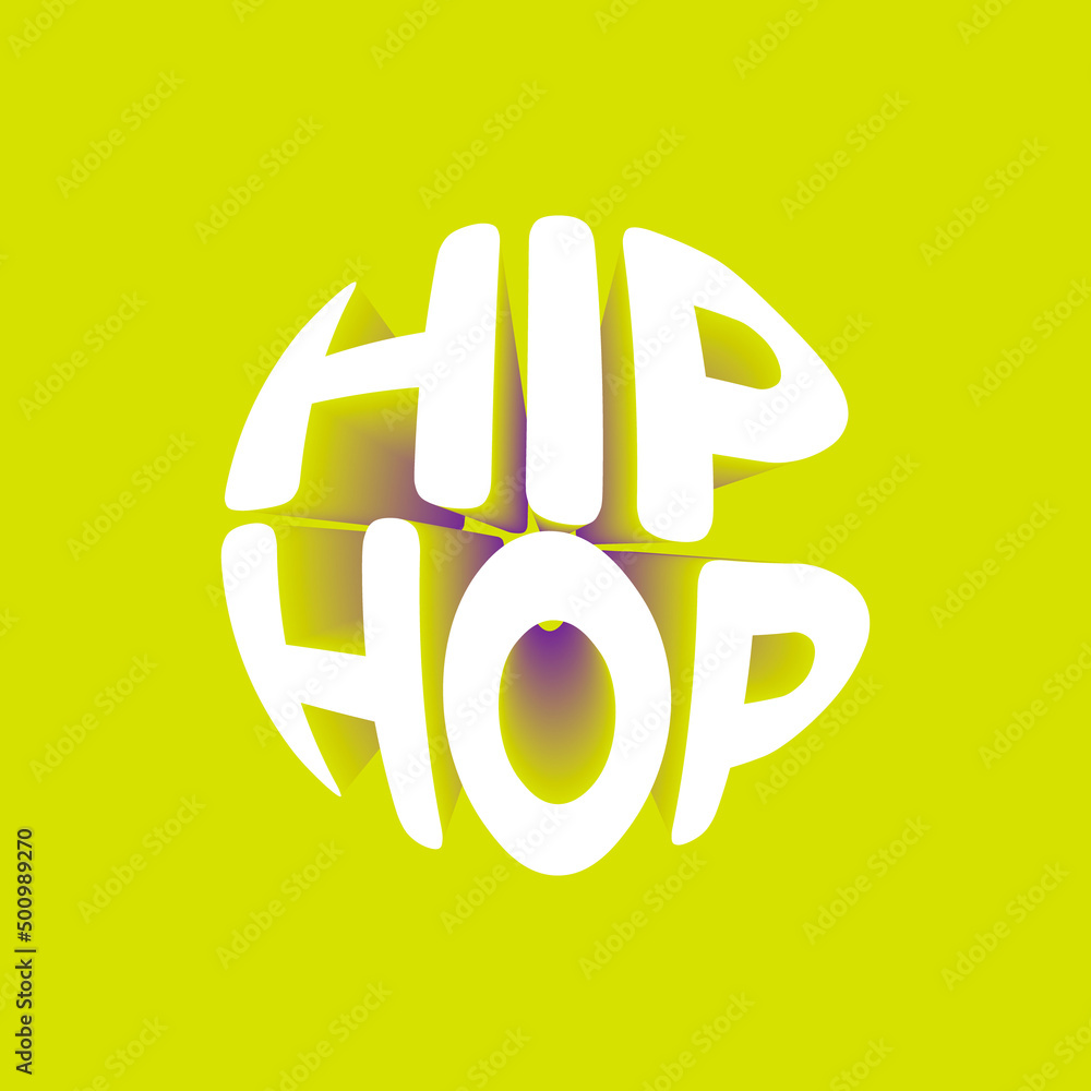 Hip hop. Vector 3D lettering isolated . Template for card, poster, banner, print for t-shirt, pin, badge, patch. Hip hop. Vector 3D lettering isolated . Template for card, poster, banner, print for t-shirt, pin, badge, patch.