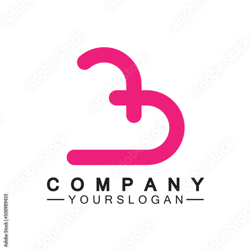 Initial letter B love heart logo design