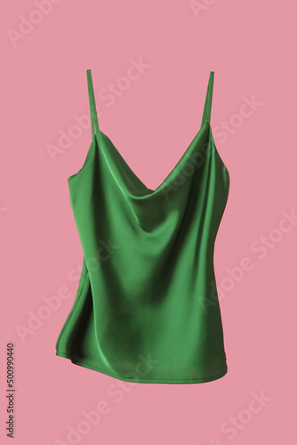 Obraz na plátne Studio shot of floating silk camisole shirt