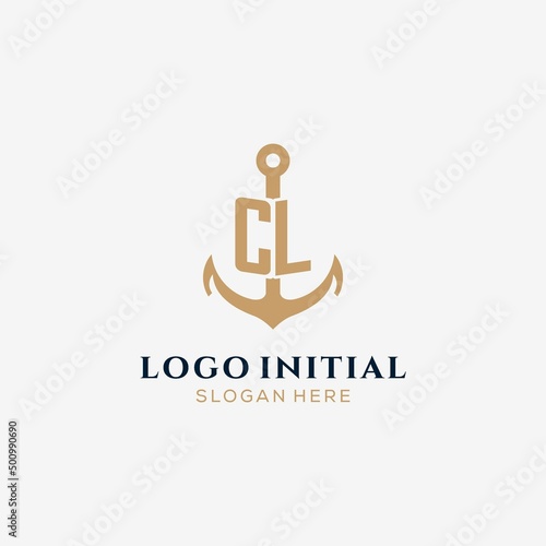 Letter CL with anchor logo design