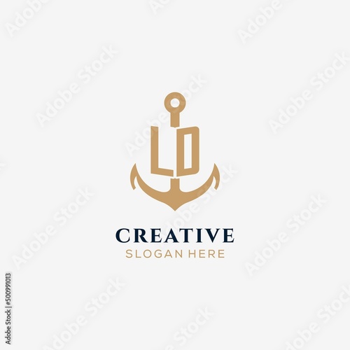 Letter LD with anchor logo design
