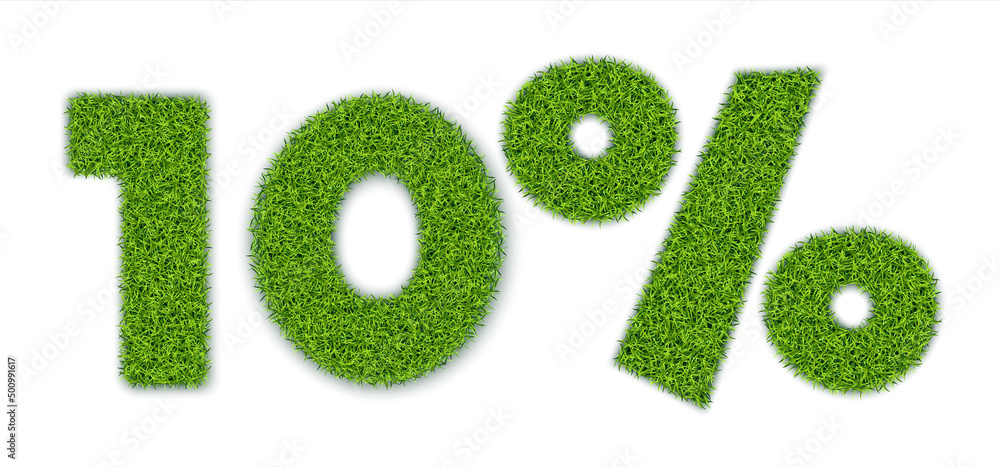 10 percent with grass texture realistic vector eps10 10 percent with grass texture realistic vector eps10