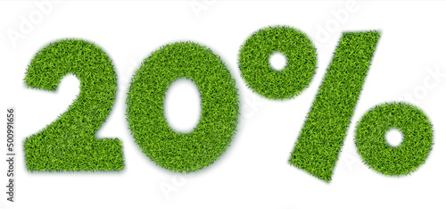 20 percent with grass texture realistic vector eps10