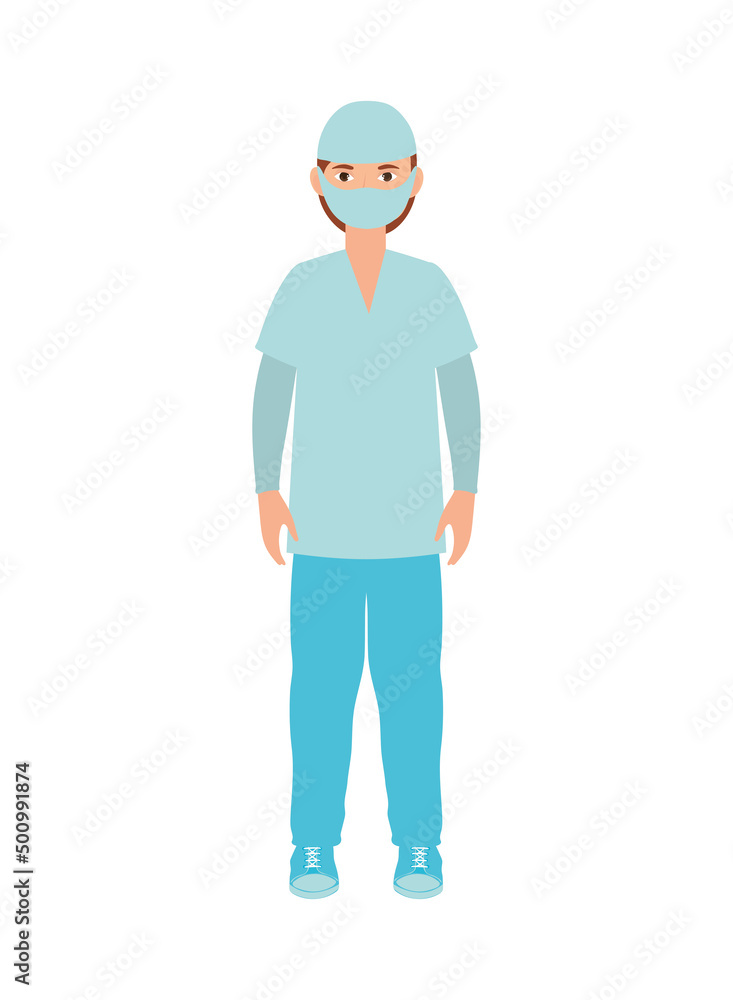 physician with medical mask