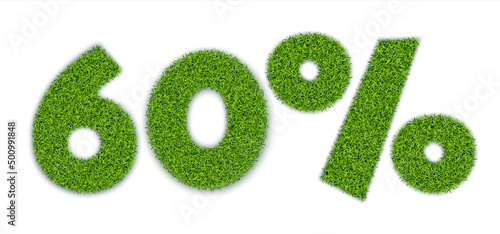 60 percent with grass texture realistic vector eps10