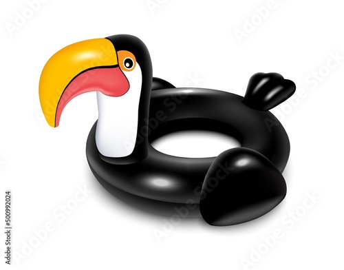 Rubber toucan black toy realistic vector eps10