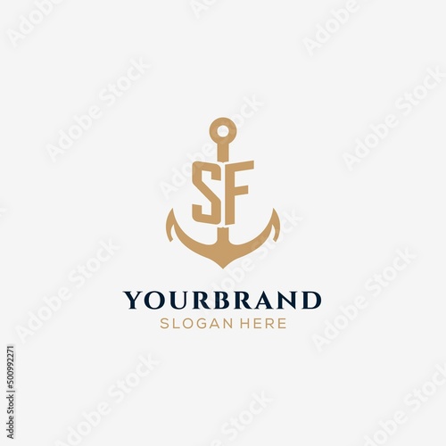 Letter SF with anchor logo design