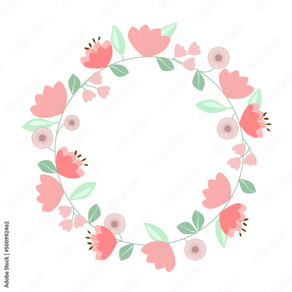 wreath of flowers and leaves
