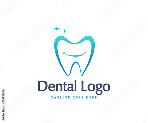 Dental Logo Design Vector. Dental Smile Logo Template. Teeth Vector Symbol.