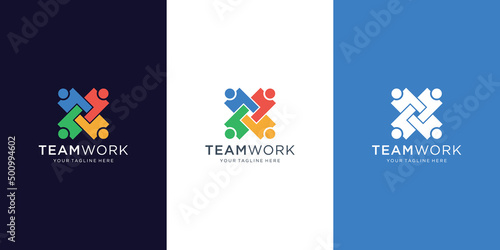 creative Abstract people logo vector design represents teamwork, diversity,signs and symbols people.