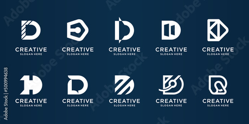set of creative d logo design monogram collection. initial letter for business of company,finance.
