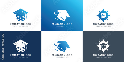 collection of education logo design. inspiration toga logo, college, graduate logo,Success student.