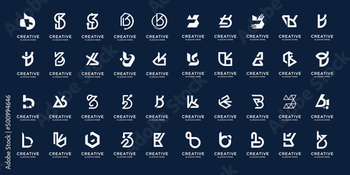 logo b best collection logo b design inspiration. mega bundle letter b abstract for business of company