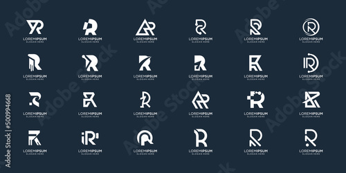 mega collections letter R logo design inspiration. best bundle initial logo, r logo monogram design.