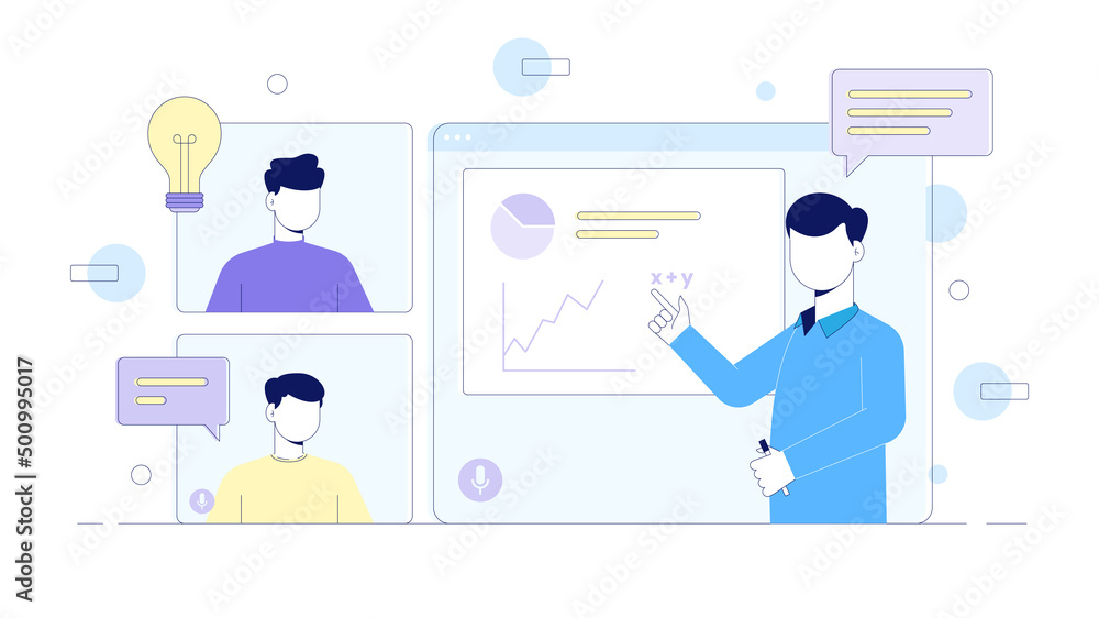 Flat illustration of online courses Flat illustration of online courses