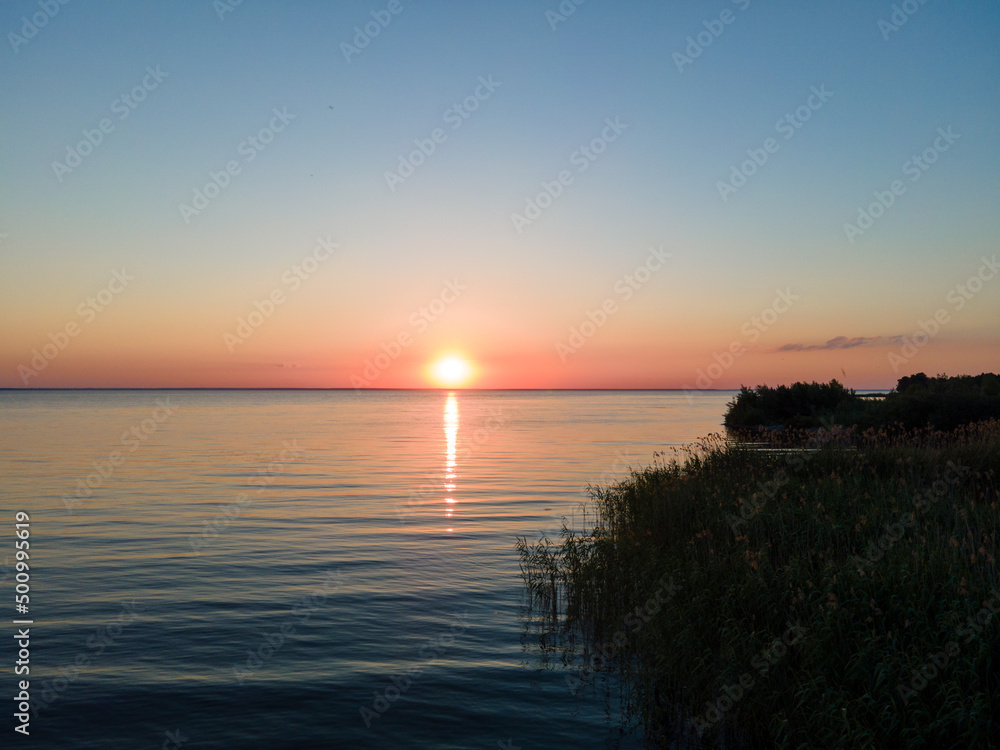 sunset over the river