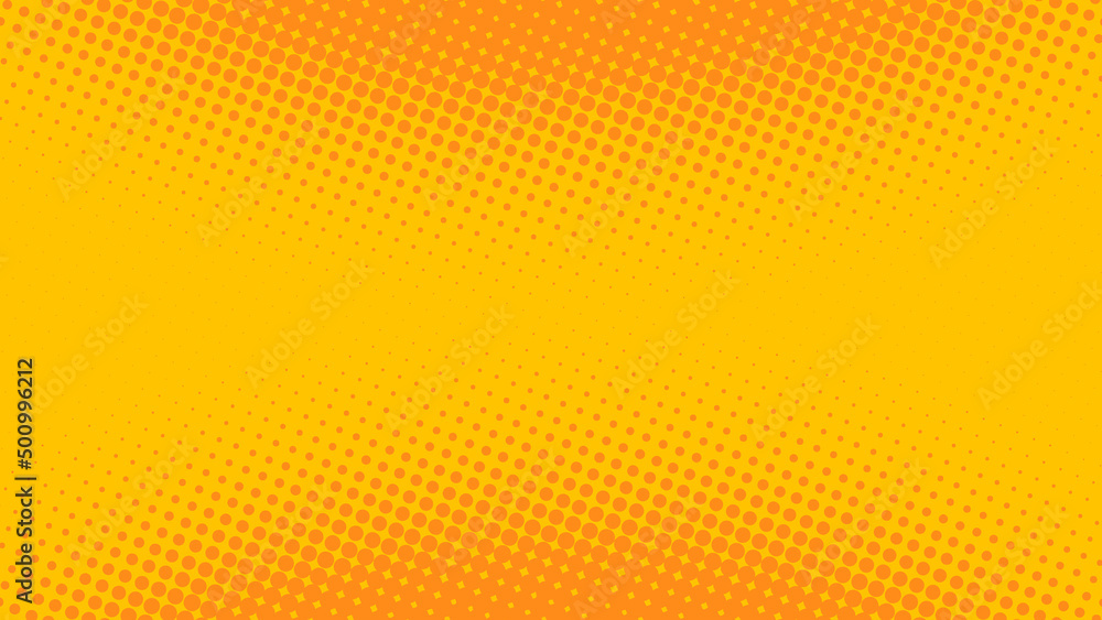 Bright orange and yellow pop art background in retro comics book style. Cartoon superhero background with halftone dots gradient, vector illustration eps10 Bright orange and yellow pop art background in retro comics book style. Cartoon superhero background with halftone dots gradient, vector illustration eps10