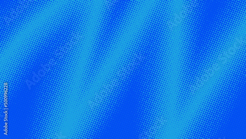 Bright blue pop art background in retro comics book style. Cartoon superhero background with halftone dots gradient, vector illustration eps10