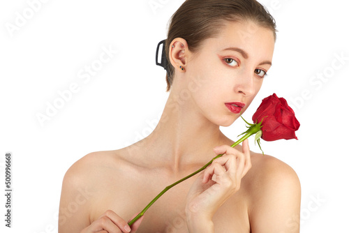 woman with rose