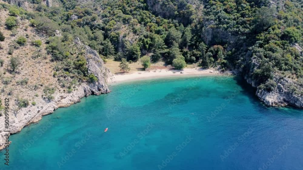 Aerial Drone Fly Over Beach Kargicak, Dalyan Turkey Aerial Drone Fly Over Beach Kargicak, Dalyan Turkey