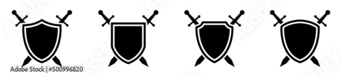 Shield and swords Icon, vector Illustration