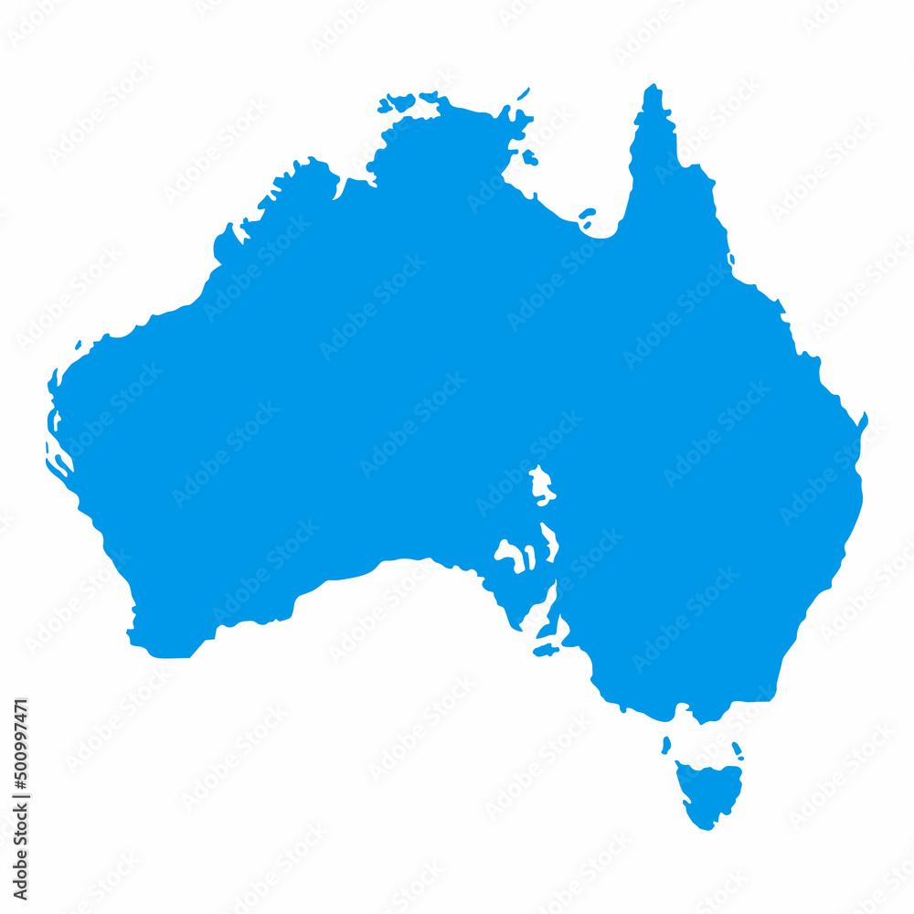 Fototapeta premium blue australia national map vector image on white background