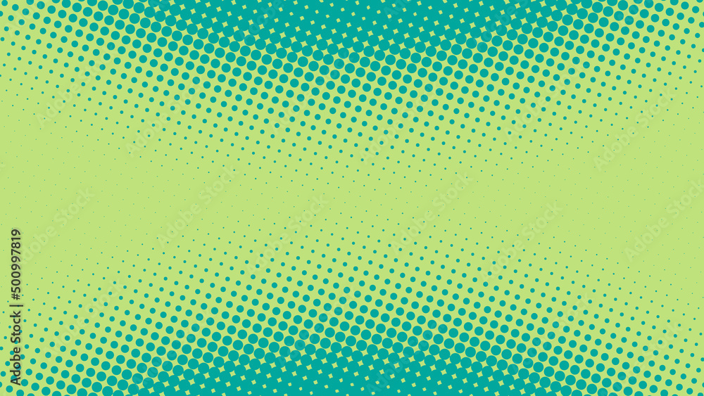 Bright turquoise green pop art background in retro comics book style. Cartoon superhero background with halftone dots gradient, vector illustration eps10 Bright turquoise green pop art background in retro comics book style. Cartoon superhero background with halftone dots gradient, vector illustration eps10