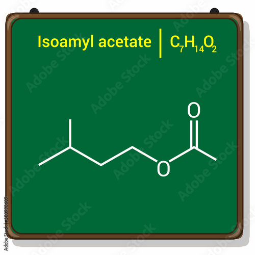 chemical structure of Isoamyl acetate (C4H14O2) photo