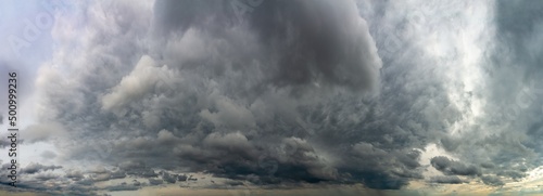 Fantastic soft clouds, natural sky composition, wide panorama