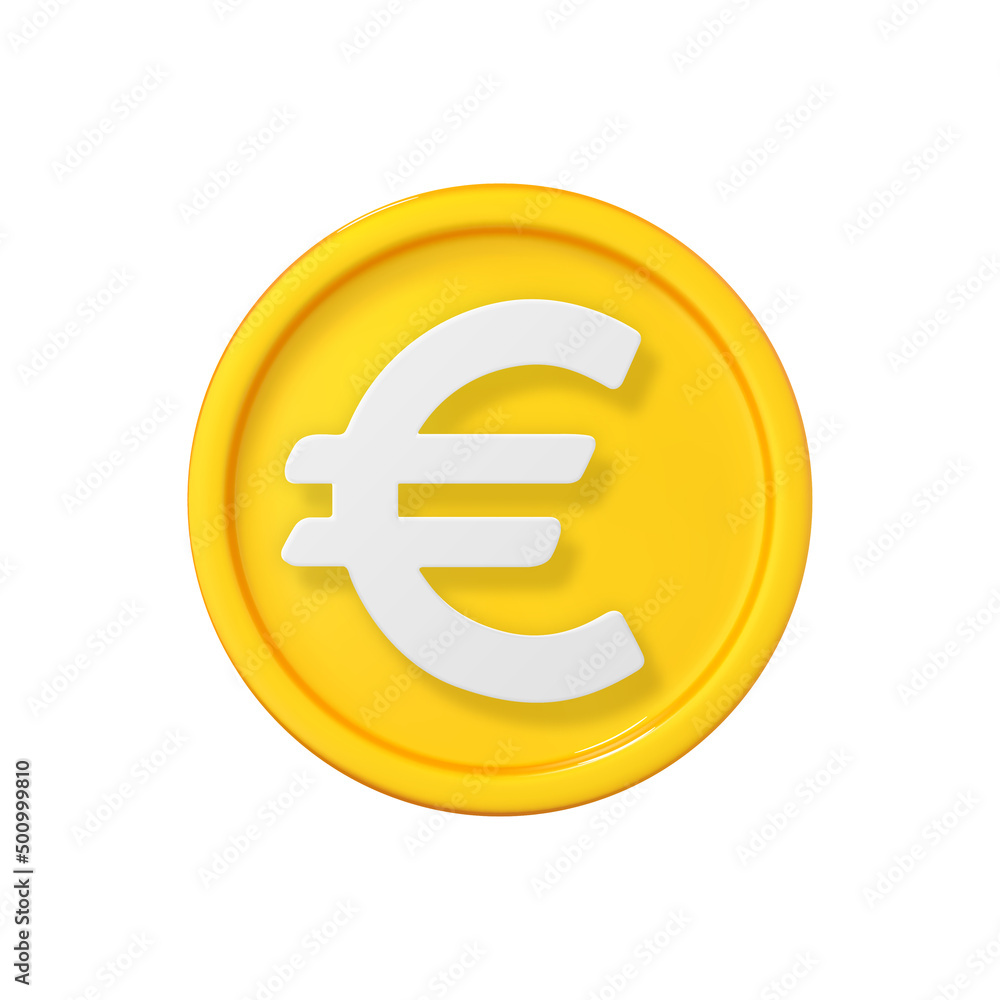 3D realistic gold coin icon. Coin with euro sign. Vector 3d cartoon illustration isolated on white background. 3D realistic gold coin icon. Coin with euro sign. Vector 3d cartoon illustration isolated on white background.