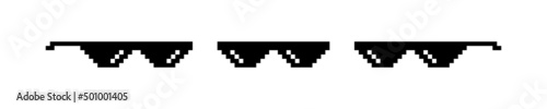 Black pixel glasses. Like a boss meme. Mafia gangster funky logo. Vector illustration graphic design