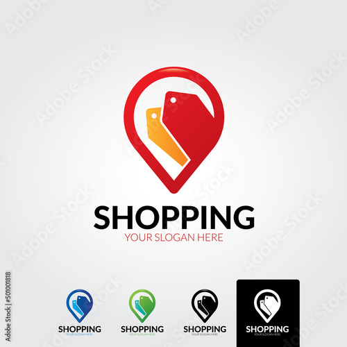 Shopping logo template - vector photo