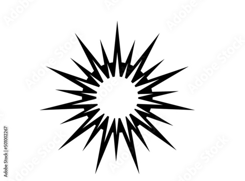 Abstract multibeam black and white star. Black pattern on white background pattern. Modern vector background