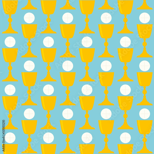 holy host, communion and chalice background -vector illustration