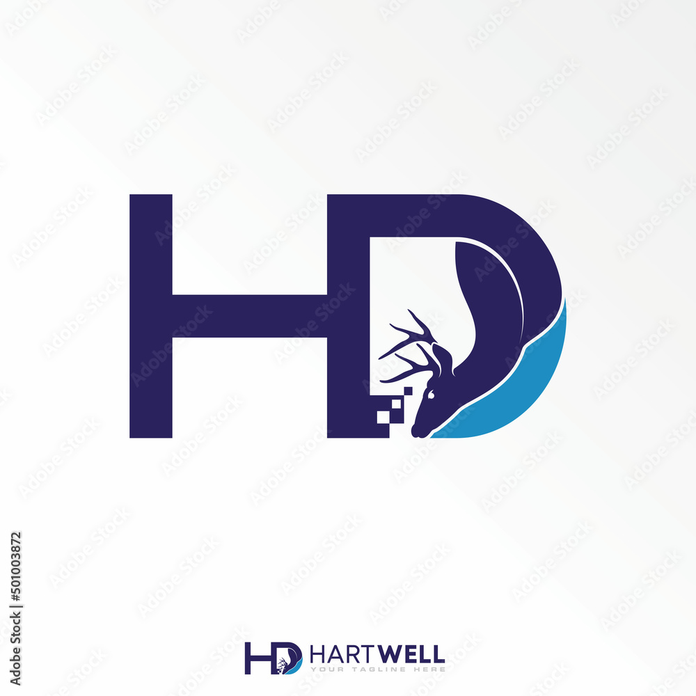 letter or word HD font with deer inside image graphic icon logo design abstract concept vector stock. Can be used as a symbol related to animal or initial letter or word HD font with deer inside image graphic icon logo design abstract concept vector stock. Can be used as a symbol related to animal or initial