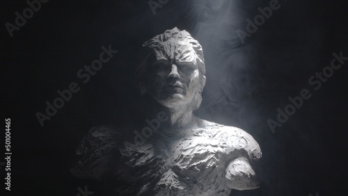 Wallpaper Mural A white statue of a man. A close-up shot on a black background. Torontodigital.ca