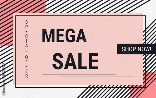 Mega sale banner vector design template