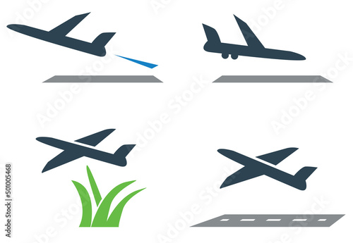Arrival and Departure Modern Airport Icons
