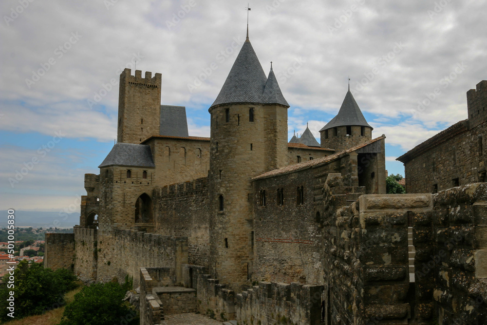Views from the historical fortified city of Carcassonne, France
