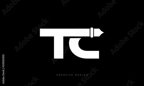 TC letter branding pen sing creative logo