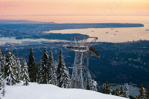 Vancouver panorama and Capilano lake from Grouse Grind © Sergey Novikov