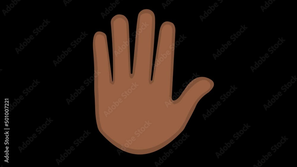 Loop animation of a brown hand doing the Vulcan salute, on a transparent background Loop animation of a brown hand doing the Vulcan salute, on a transparent background