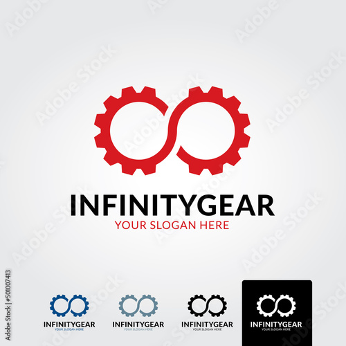 Infinty gear logo template - vector